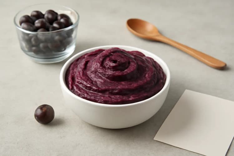 Comparação de calorias entre açaí e pera em um gráfico
