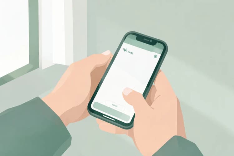 Homem usando um aplicativo de celular para registrar alimentos em um caderno.